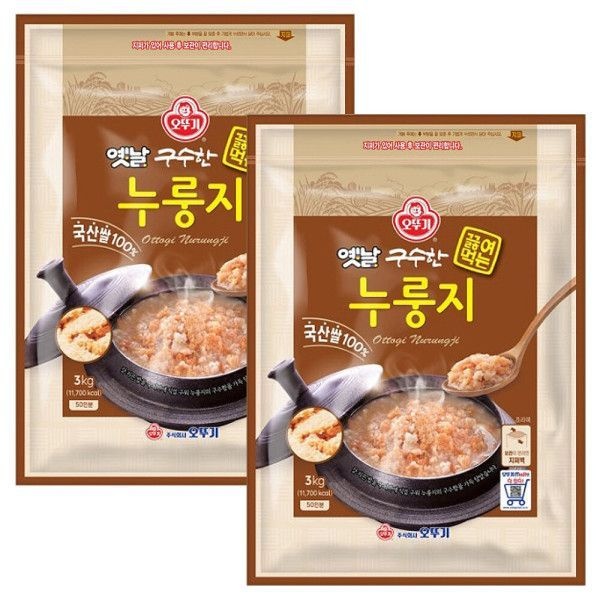 옛날 구수한 끓여먹는 누룽지 3kg x 2개(6kg)/쌀 국산쌀100퍼센트