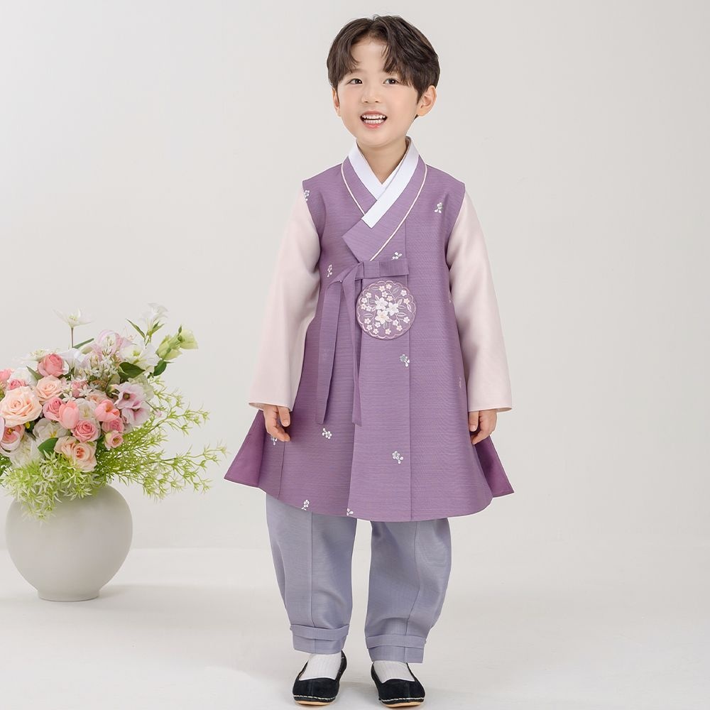 한예빔 HB80018 자운선비 남아 아동 한복 어린이집 설날 추석빔 라벤더 퍼플