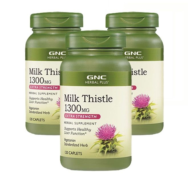 [해외] 3개입 GNC 밀크씨슬 1300mg 120정x3개 지앤씨 허벌플러스 360정