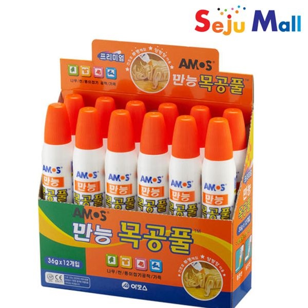 아모스 만능 목공풀 36g 1갑12개