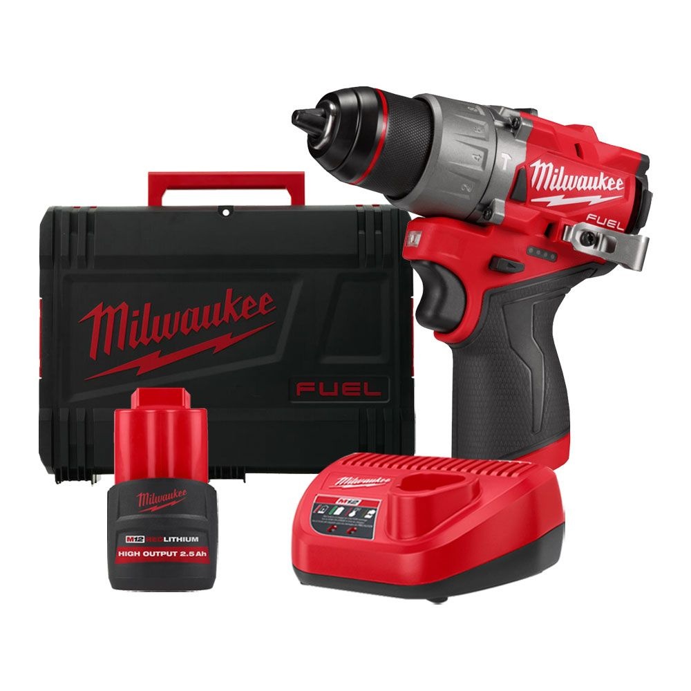 밀워키 M12 FPD2-251X 충전 해머드릴 12V 2.5Ah 고출력 배터리 1개 세트