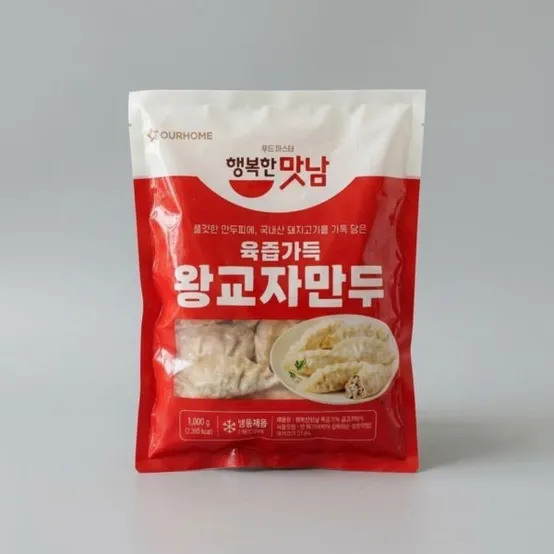 아워홈 행복한맛남 육즙가득 왕교자 만두 1kg, 냉동만두 교자만두 대용량