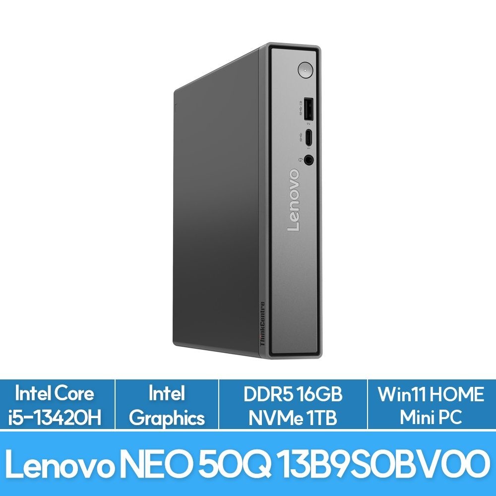 레노버 ThinkCenter neo 50q Gen5 13B9S0BV00 i5-13420H 16GB 1TB WIN11HOME 미니PC 데스크탑 EU