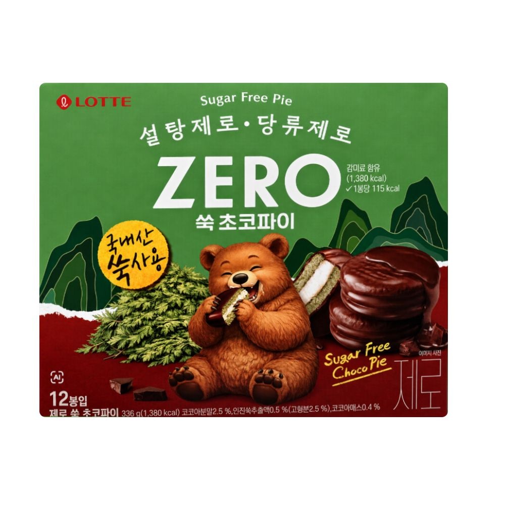 롯데리아 롯데 제로 쑥 초코파이 336g