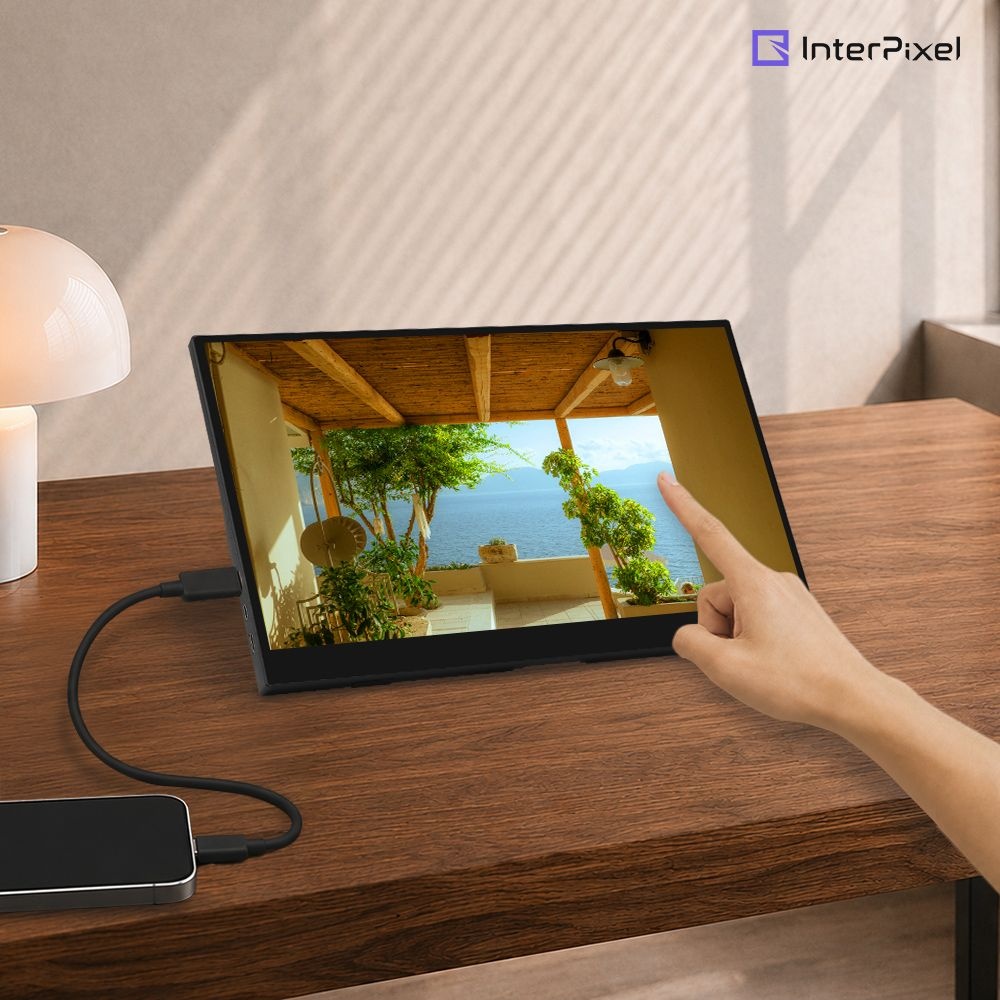[온누리7%혜택]인터픽셀 IP1510T 터치 IPS 60Hz C포트 포터블 휴대용 모니터 틸트 앵글 컨트롤