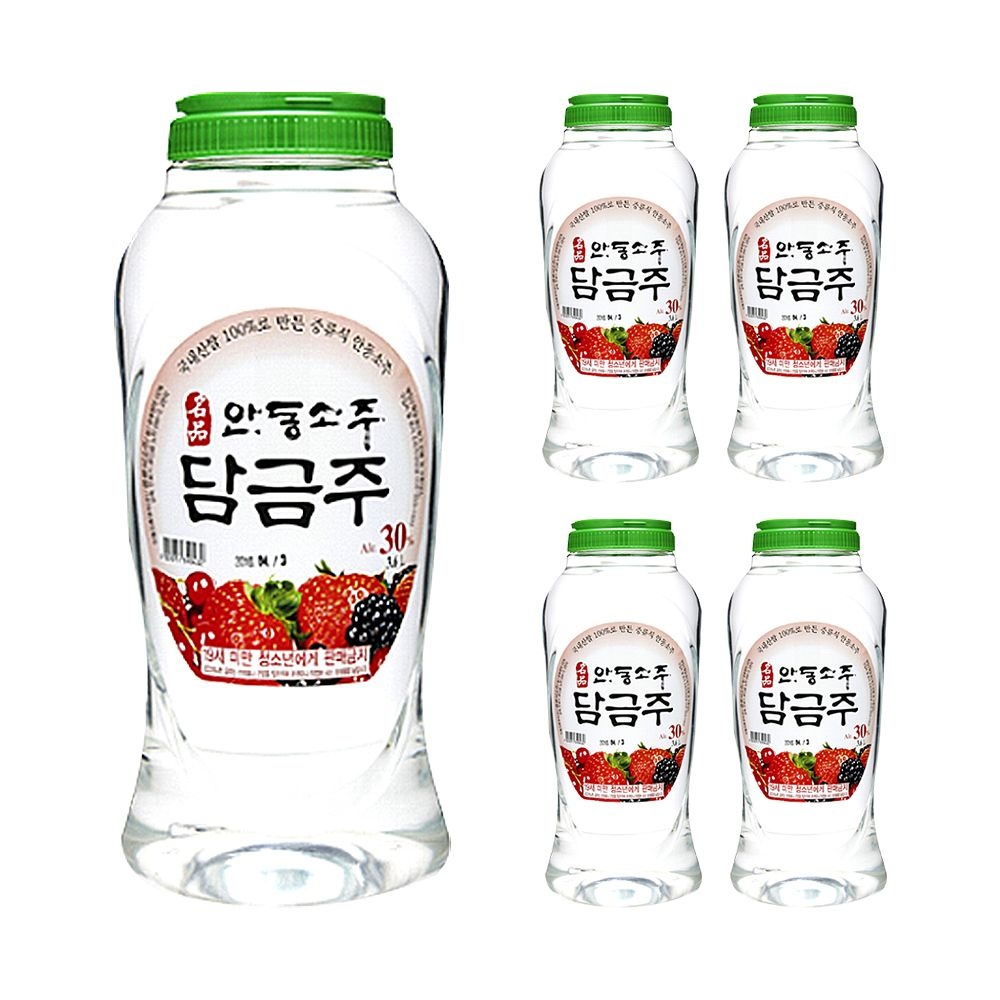 [롯데백화점] 전통주애 명품안동소주 담금주 30도 3.6L 5병 담금소주