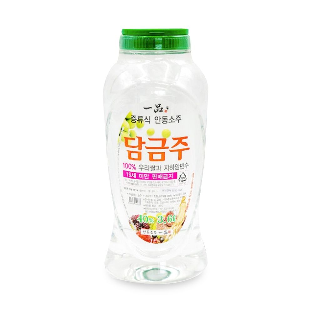 [롯데백화점] 전통주애 안동소주일품 담금주 40도 3.6L 1병 담금소주