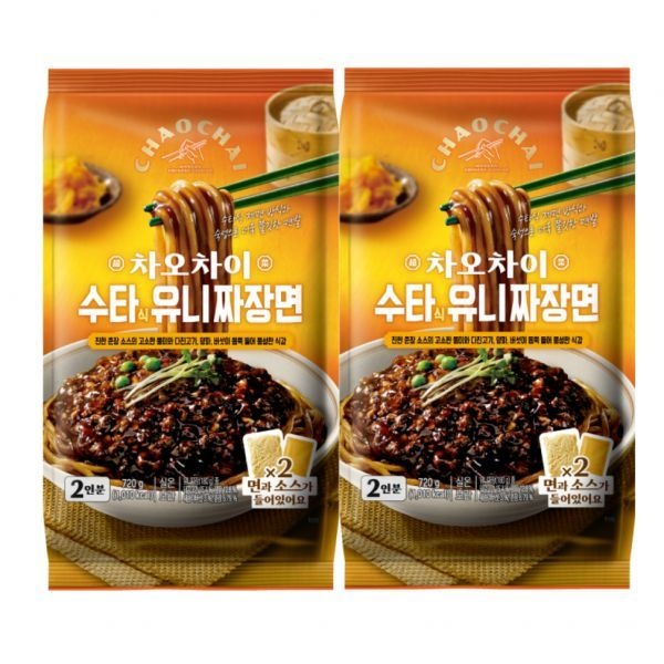 차오차이 수타식 유니짜장면 720g 2개 (4인분)