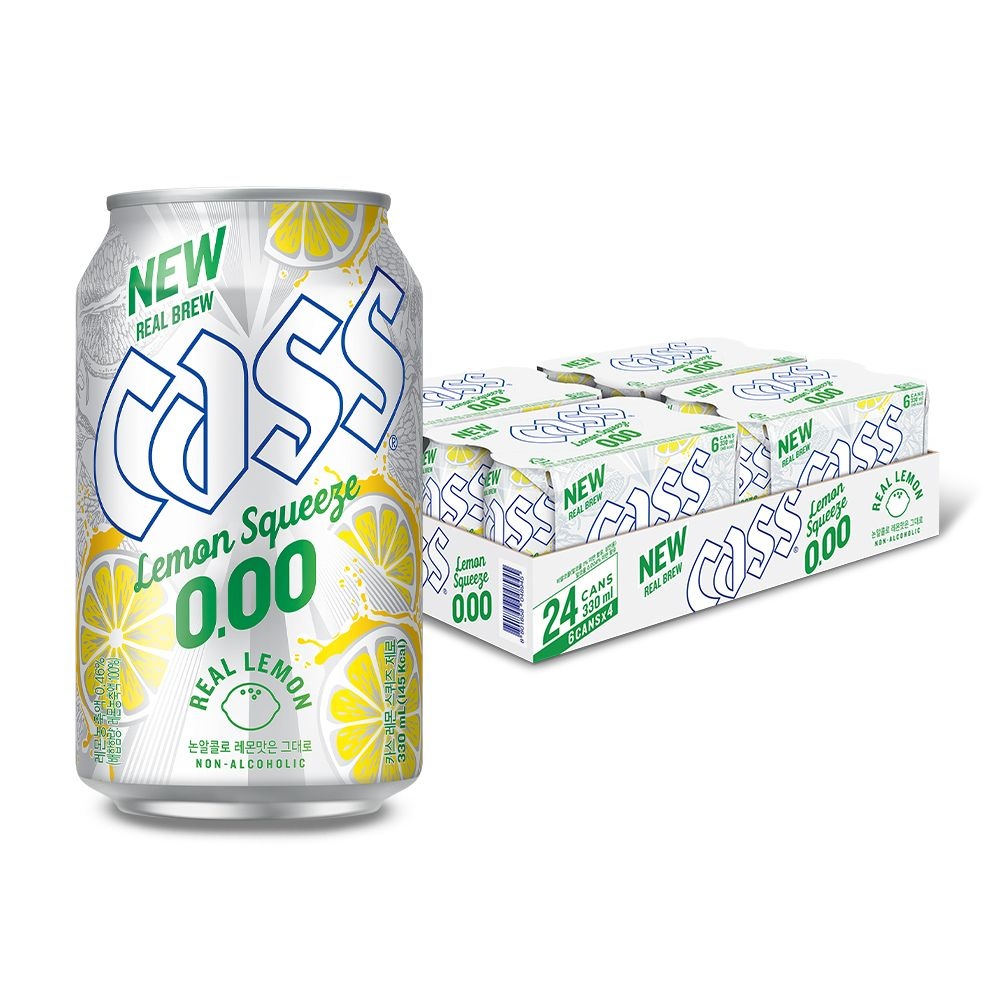 카스 0.00 레몬스퀴즈 제로 330ml x 24캔 논알콜 무알콜맥주맛