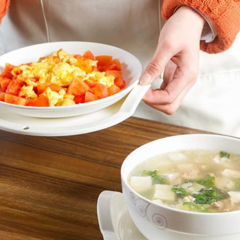 꼭필스 전자렌지용 서버 받침 주방접시 전자레인지받침 일본수입주방용품