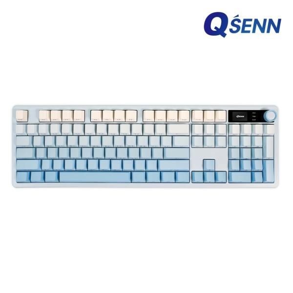 UnKnown QSENN 유 무선 블루투스 기계식 키보드 Q104 LCD 풀윤활 가스켓 그라데이션 블루소다 하이무 저소음 딥블루 4162714