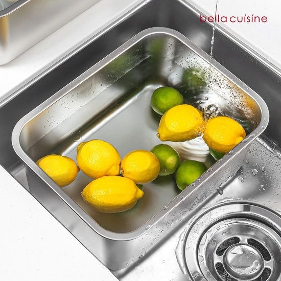 벨라쿠진 연마제 없는 에센셜 스텐 사각 대형 설거지통 10.5L 깊은 밧드 대용량 238548