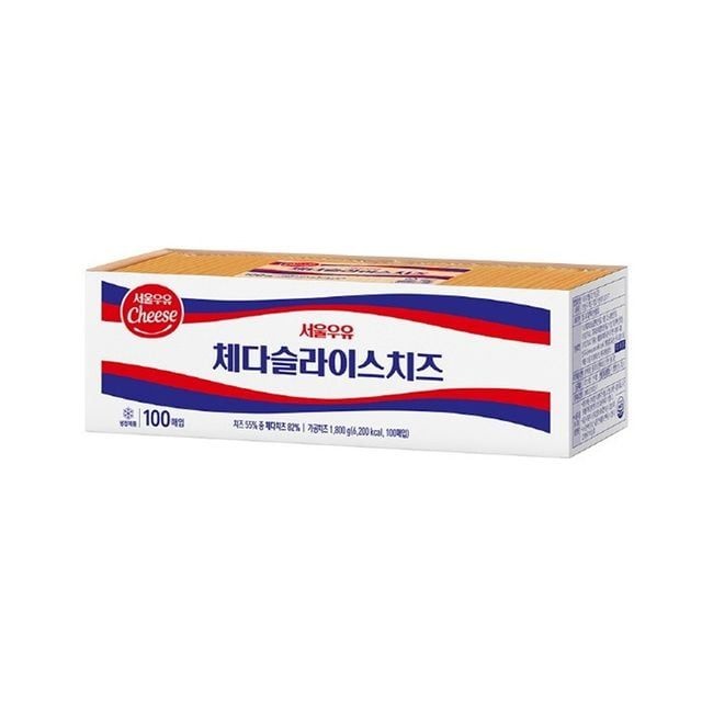 서울 체다 슬라이스 치즈 1800g 100매 냉장