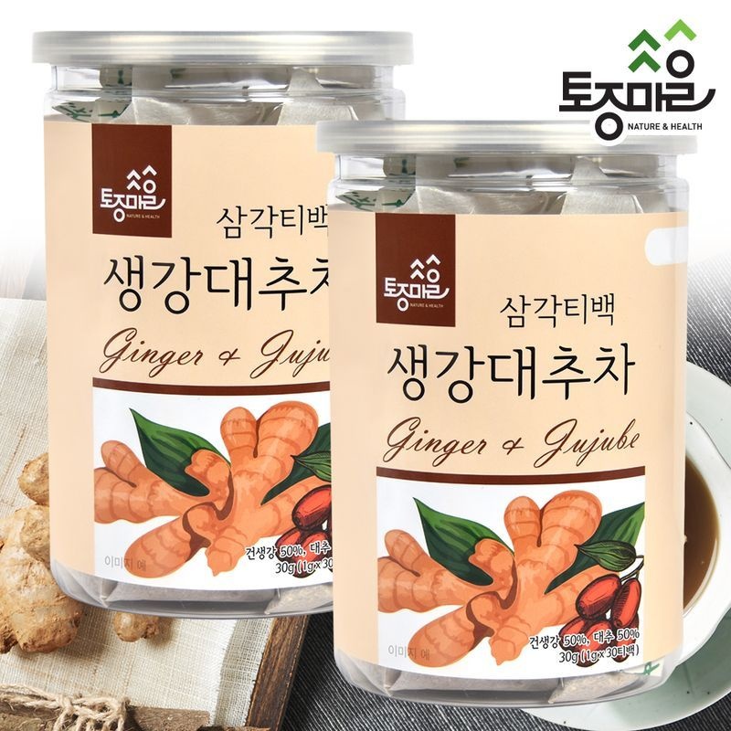 토종마을 국산 생강대추차 30티백 X 2개