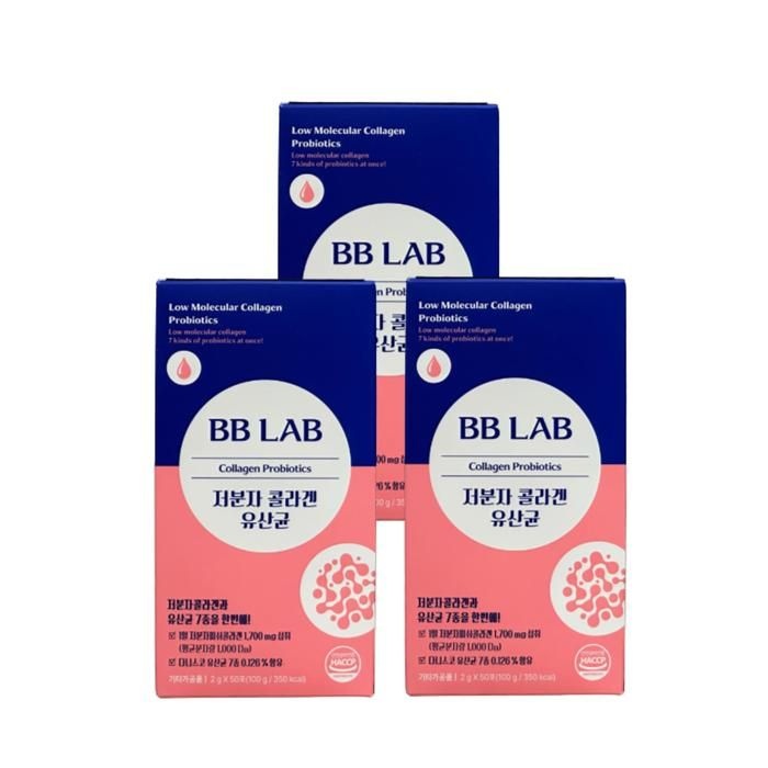 비비랩 저분자 콜라겐 유산균 2g 50포, 3박스