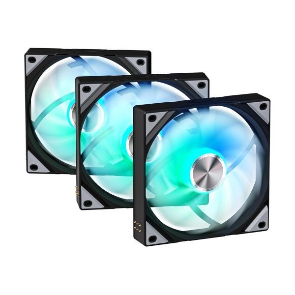 [해외] TRYX 트릭스 120mm 케이스 팬 역방향 블레이드 ARGB PC 컴퓨터용 저소음 3in1 쿨러 업그레이드된 포고핀 연결 마그네틱
