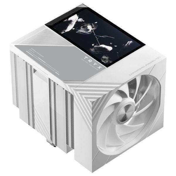 [해외] TRYX 트릭스 TURRIS 620 CPU 공랭 쿨러 화이트 5.0인치 IPS 맞춤형 스크린 280W TDP 리플로우 솔더링 듀얼 타워 디스플레이