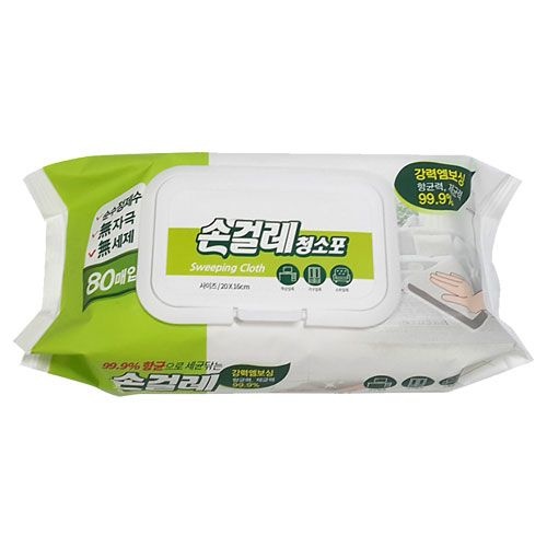 99.9% 항균 세균닦는 손걸레 청소포 80매