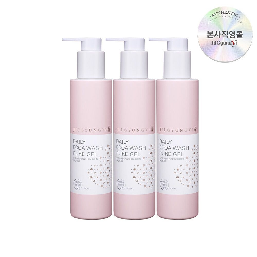 질경이 여성청결제 약산성 에코아워시 퓨어 젤 200ml 3개 세트