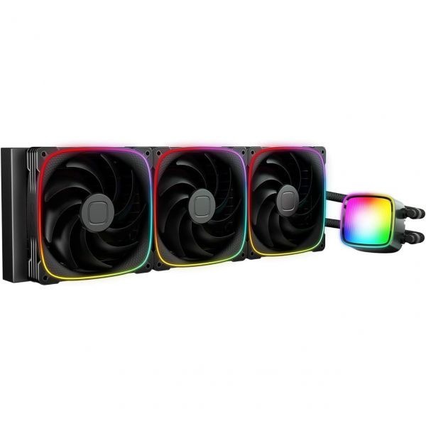 [해외] Geometric Future Eskimo Pro 420mm AIO CPU 수랭 쿨러 RGB PWM Squama 2503B 140mm 팬 3개 포함 Intel LGA 1700 AMD AM5 소켓 호환 블랙 GEO EP
