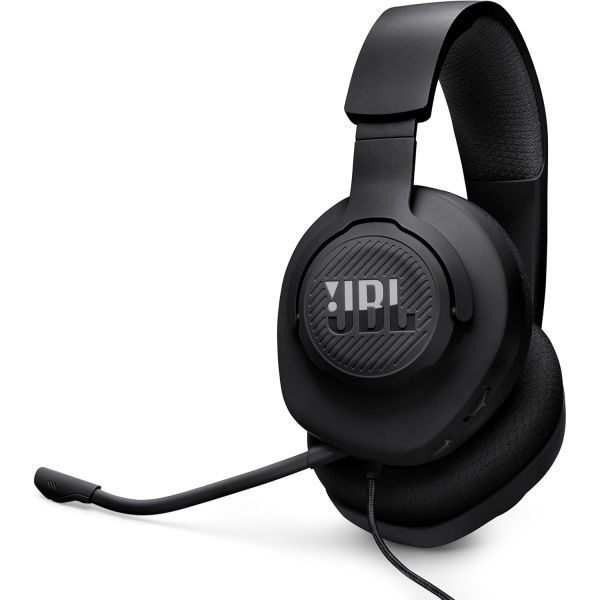 [해외] JBL 퀀텀 100M2 - 유선 오버이어 게이밍 헤드셋 전방향, 분리형 마이크, 음소거 옵션, 패브릭 커버 메모리 폼 이어 쿠