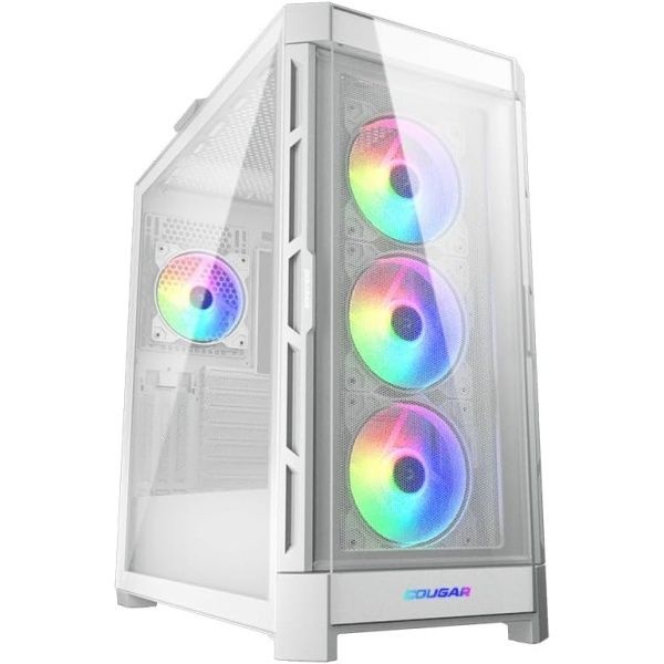 쿠거 게이밍 듀오페이스 미드 타워 케이스 시리즈, 390mm 그래픽 카드 지원, 놀라운 RGB 조명, 두 가지 전면 패널