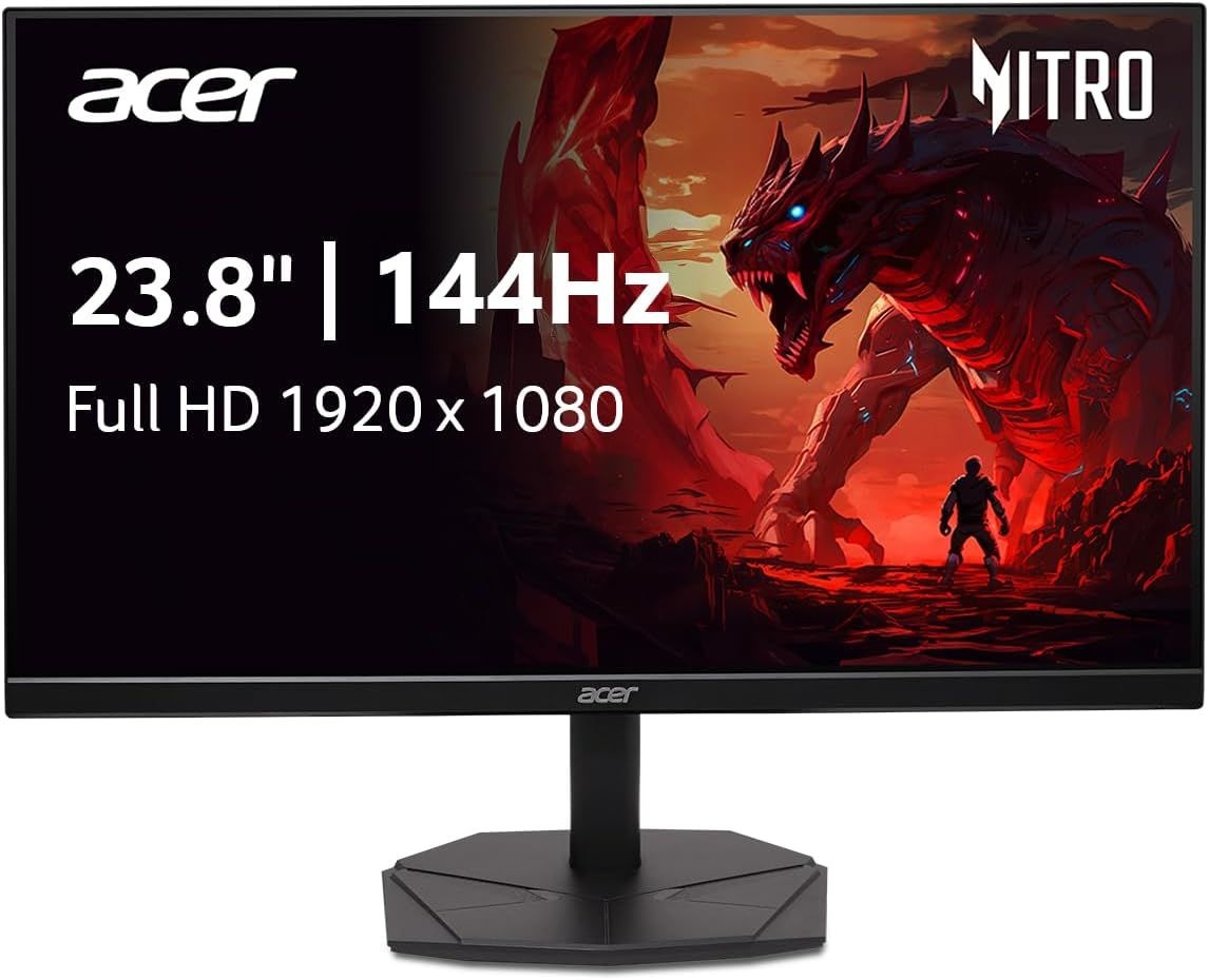 Acer Nitro 23.8인치 게이밍 모니터 | 풀 HD 1920 x 1080 IPS ZeroFrame AMD FreeSync 144Hz 주사율 1ms (VRB) sRGB 99% 디스플레이 포트