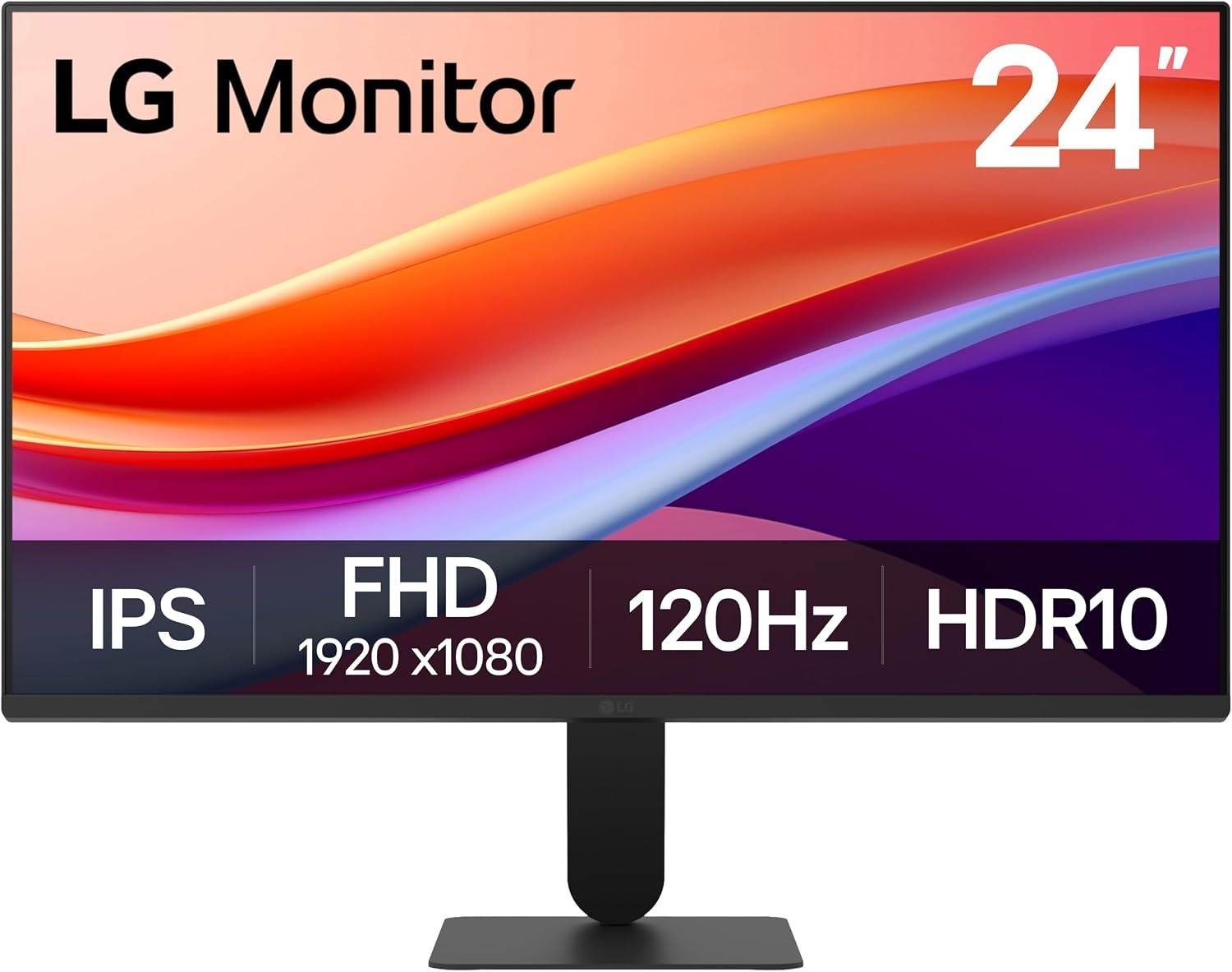 LG 24U411A-B 24인치 풀 HD(1920 x 1080) IPS 컴퓨터 모니터, 120Hz, HDR10, 리더 모드, 플리커 세이프, HDMI, 슬림 스탠드 베이스,