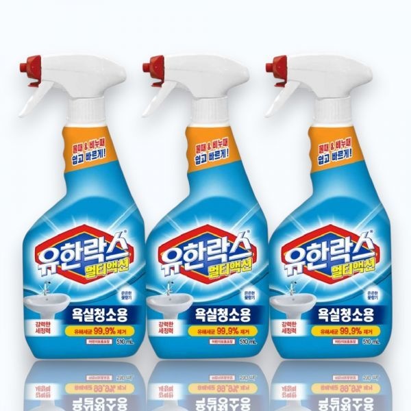 유한락스 멀티액션 욕실청소용 세정제 510ml 3개
