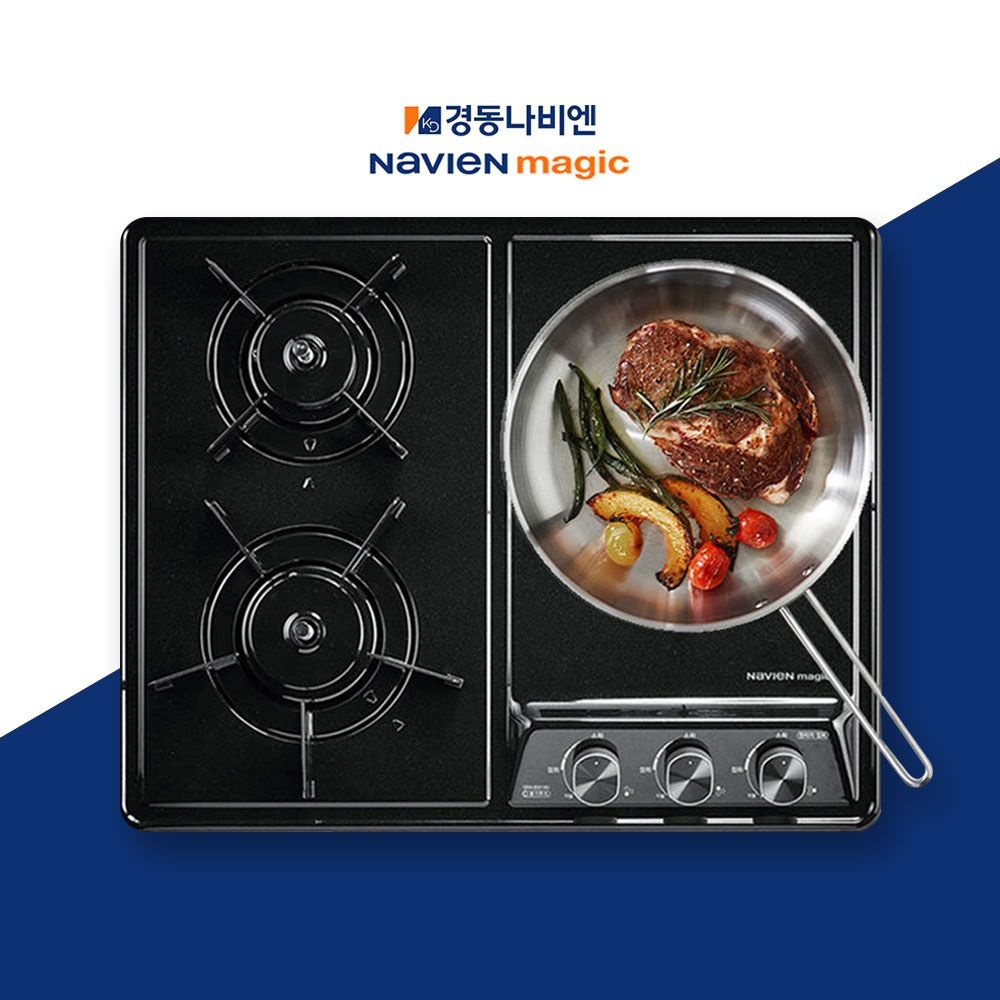 경동나비엔 [전국설치] 경동 매립형 가스레인지 빌트인 가스쿡탑 3구 GRB7003ND LNG 블랙