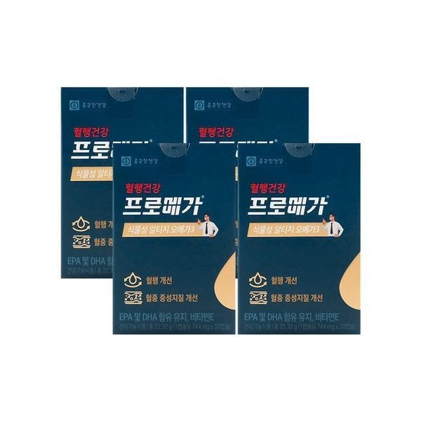 [하프클럽]종근당건강 혈행건강 프로메가 식물성 알티지오메가3 744mg x 30캡슐 x 5박스