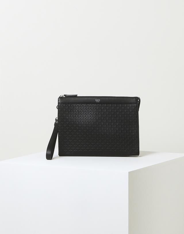 [롯데백화점] 닥스 ACC [REGENT]블랙 음각패턴 소가죽 미디움 클러치백 DBBA2F481BK