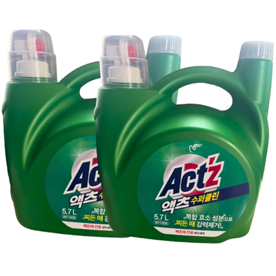 액체세제 대용량 액츠 수퍼클린 찌든때 5.7L x2개 겸용