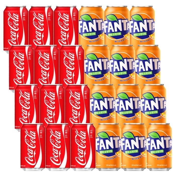 콜라 업소용 355ml 12캔+환타파인 355ml 12캔