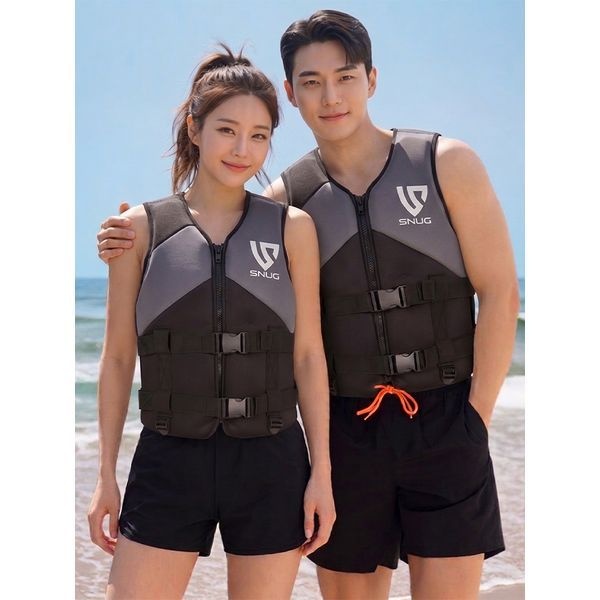 닥터캠프 [하프클럽]스너그 그레이 성인용 낚시 바다수영 네오프렌 부력보조복 구명조끼