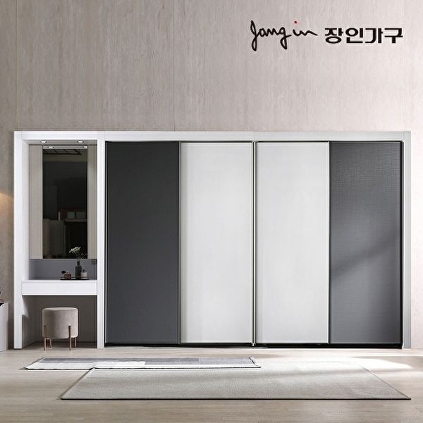 장인가구 [장인가구]단테 모던 화장대 파우더 슬라이딩 붙박이장 300cm