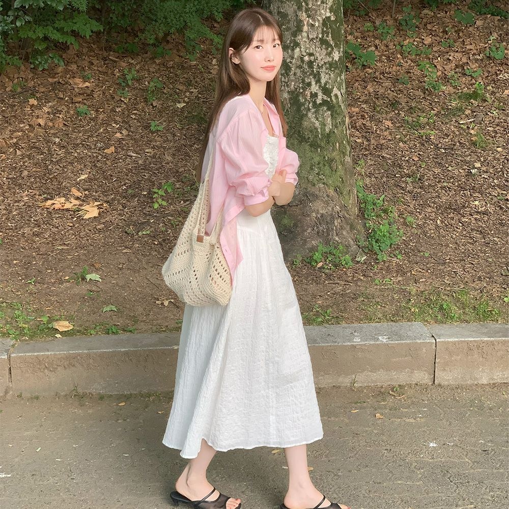 [26 S/S] 셔링 텍스처 슬리브리스 원피스 ITQ6ZOP990