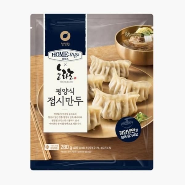 청정원 [호밍스x능라도] 평양식 접시만두 280g 캠핑 자취 한끼식사 야식 혼밥 여행
