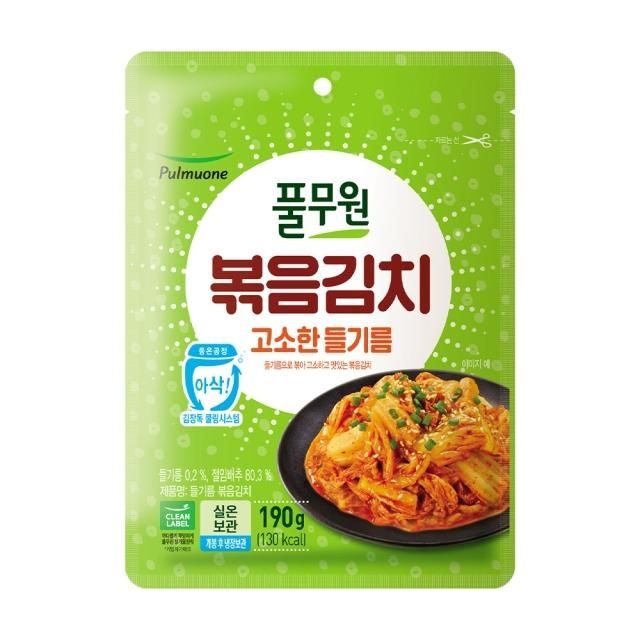 풀무원 고소한 들기름 볶음김치 190g 부모님 김장 엄마김치 자취생 혼밥 캠핑