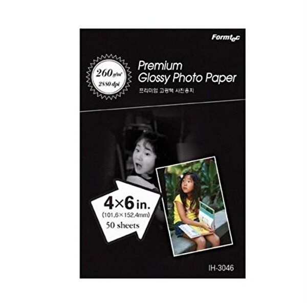 [셀러허브 생활리빙]폼텍 프리미엄 고광택 포토용지 IH3046 260g 4x6 50매 (7372072A)