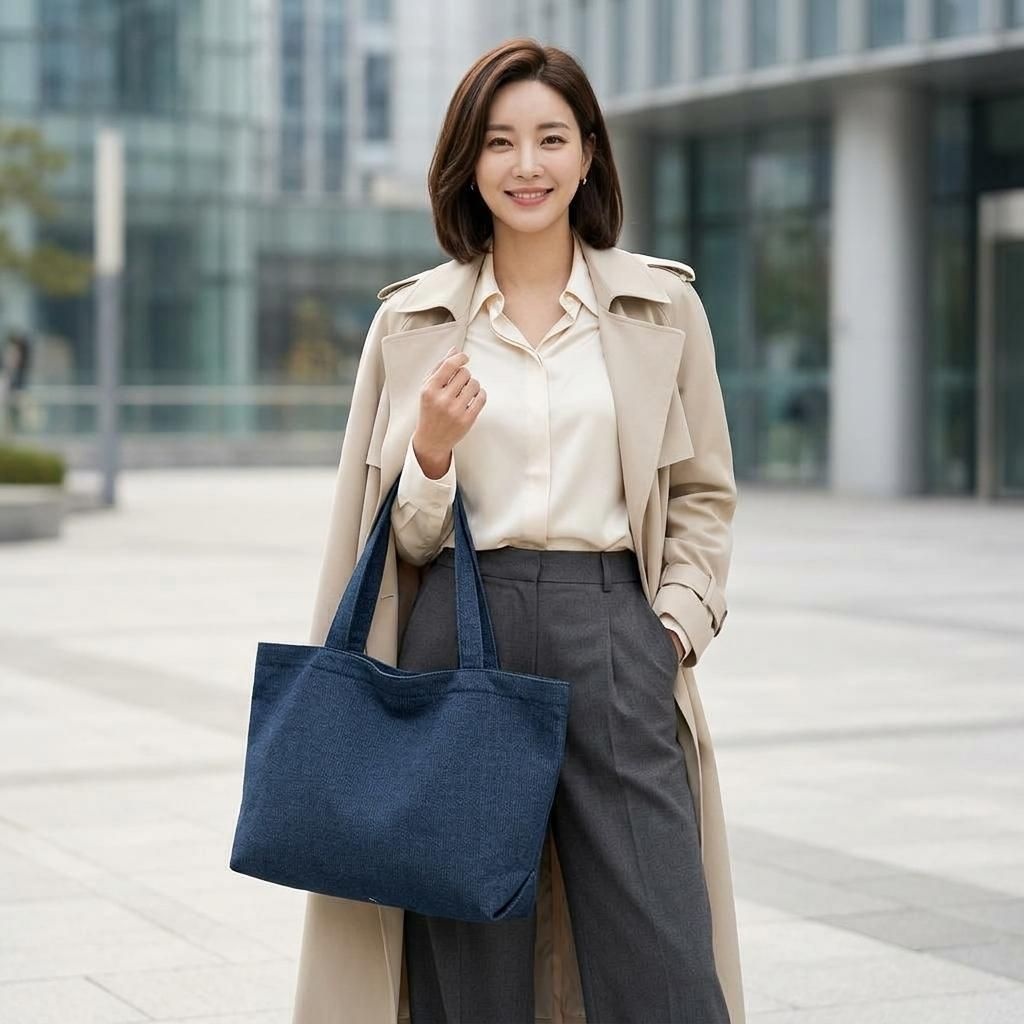 에코백 노트북 진청 튼튼한 카공 데님쇼퍼백 태블릿 가방 캐주얼 보부상 대용량 연청 숄더백