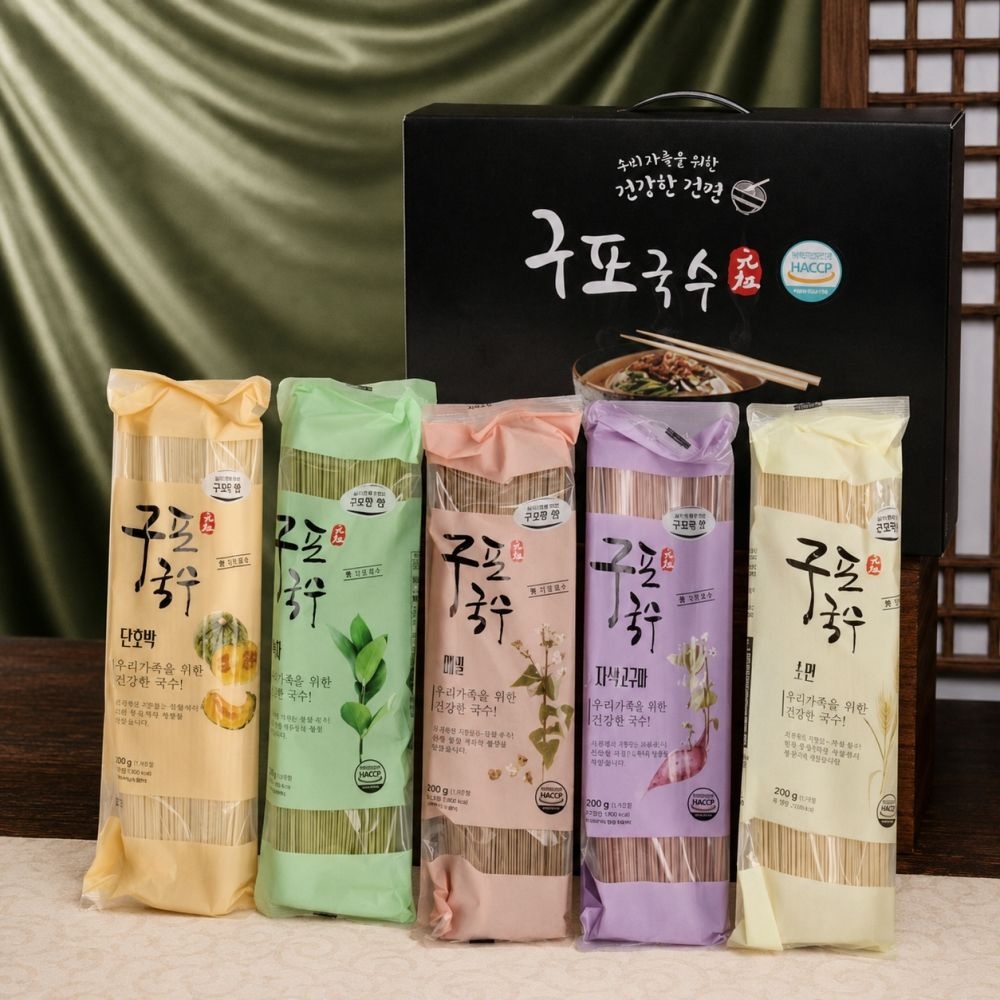 국산 구포국수 5색국수 명절선물세트 소면 메밀 녹차 단호박 자색고구마