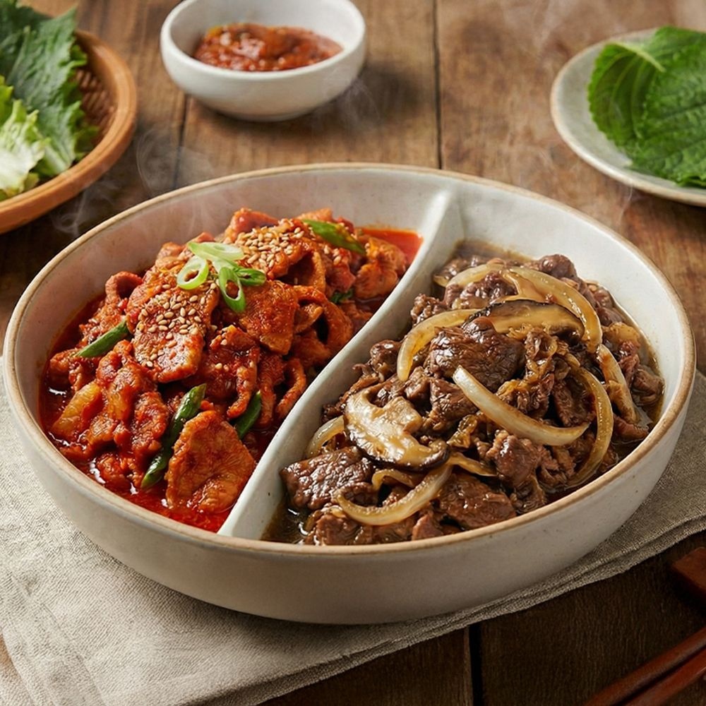 [롯데온] 한돈 고추장 불고기 300g 4팩+간장맛 순한 돼지불고기 300g 4팩 (16,550원/무료)