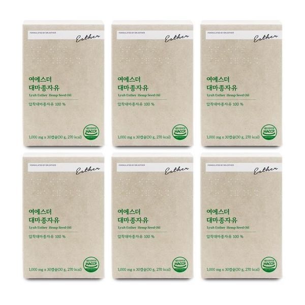 [하프클럽]에스더포뮬러 여에스더 대마종자유 1000mg x 30캡슐 X 6박스 I SH