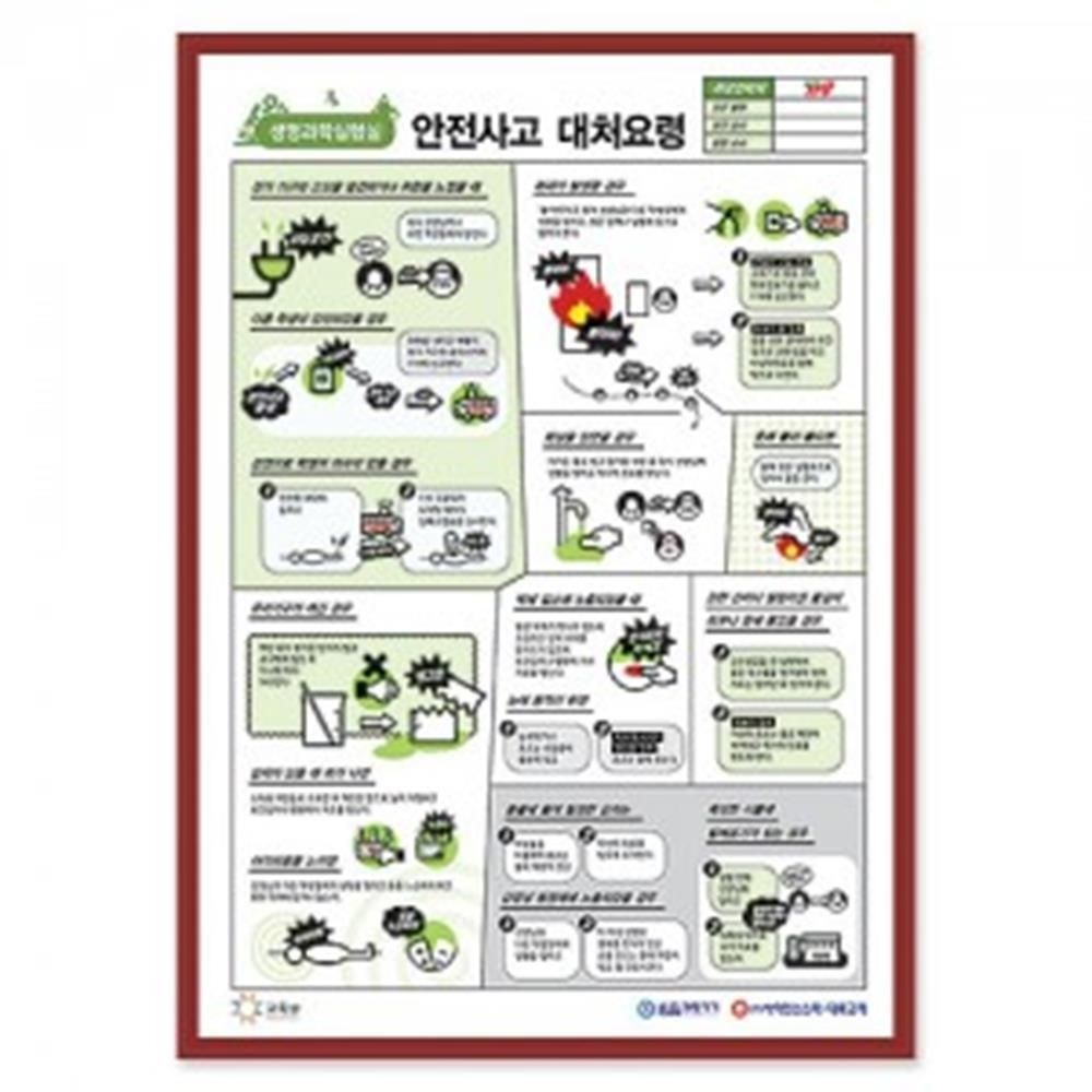 초중고 (생명과학) 실험실 안전사고 대처요령(60x90액자) 수업준비물