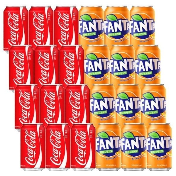 코카콜라 업소용 355ml 12캔+환타파인 355ml 12캔