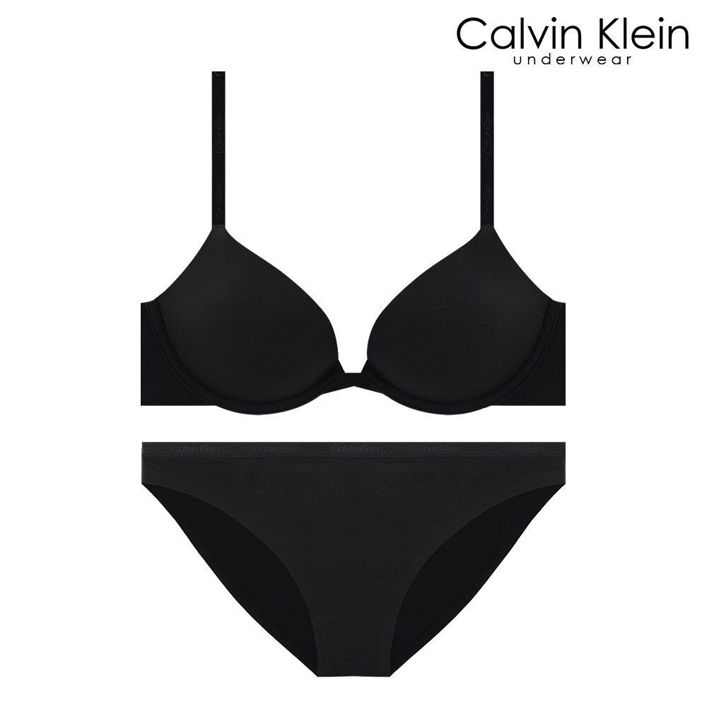 캘빈클라인 언더웨어 CK 여성 푸쉬업 플런지 브라+팬티 세트 QF7315+QF8253 BLACK 87K203 71L263