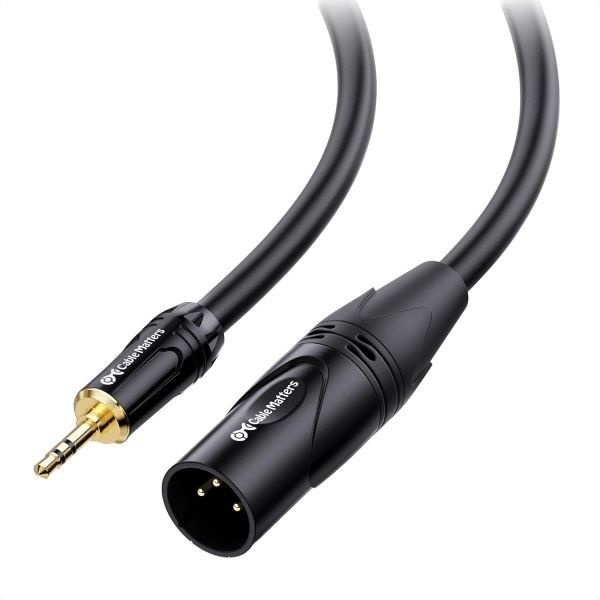 [해외] Cable Matters 3.5mm - XLR 케이블, 수에서 수, 1.8m(6피트) | 0.3cm(1/8인치) 아이팟, MP3 플레이어, 노트북, 음성 녹음기와 호