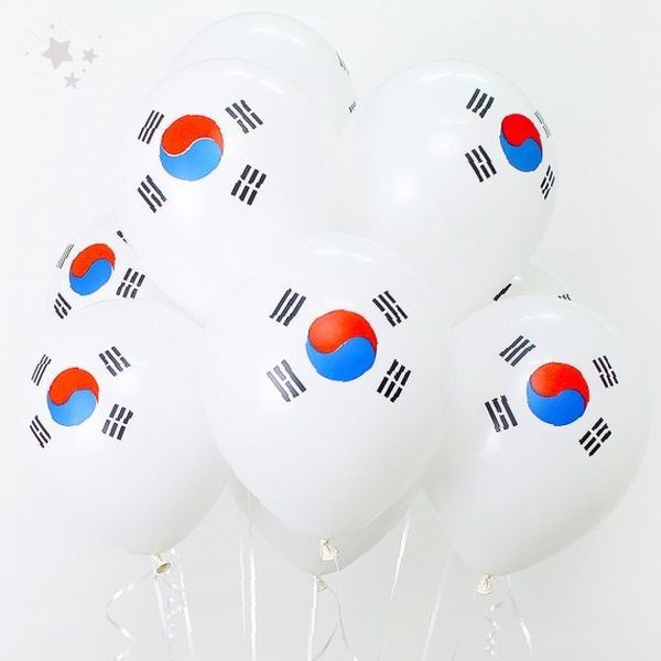 태극기무늬 인쇄풍선 국경일 광복절 삼일절 개천절 현충일 애국행사 거리응원