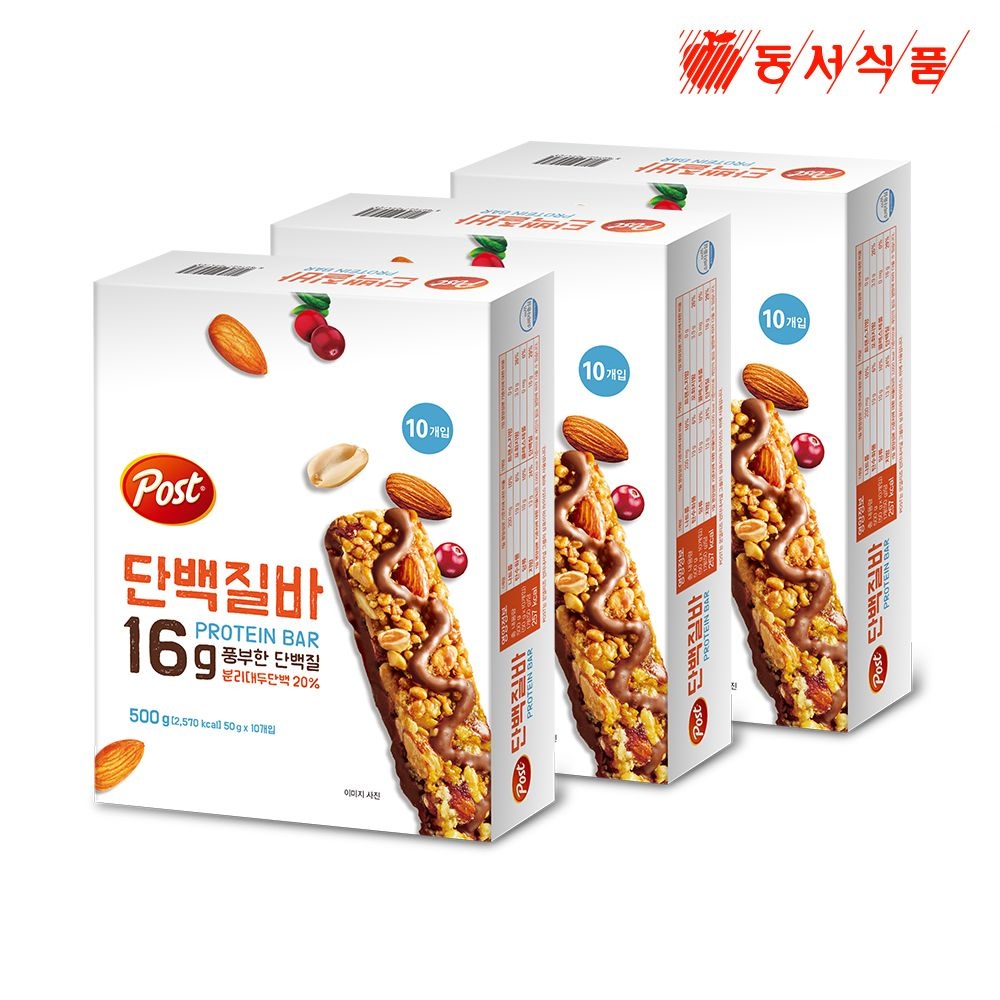 포스트 단백질바 50g, 10개입, 3개